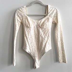 White Floral Print Onsie